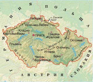карта Чехии